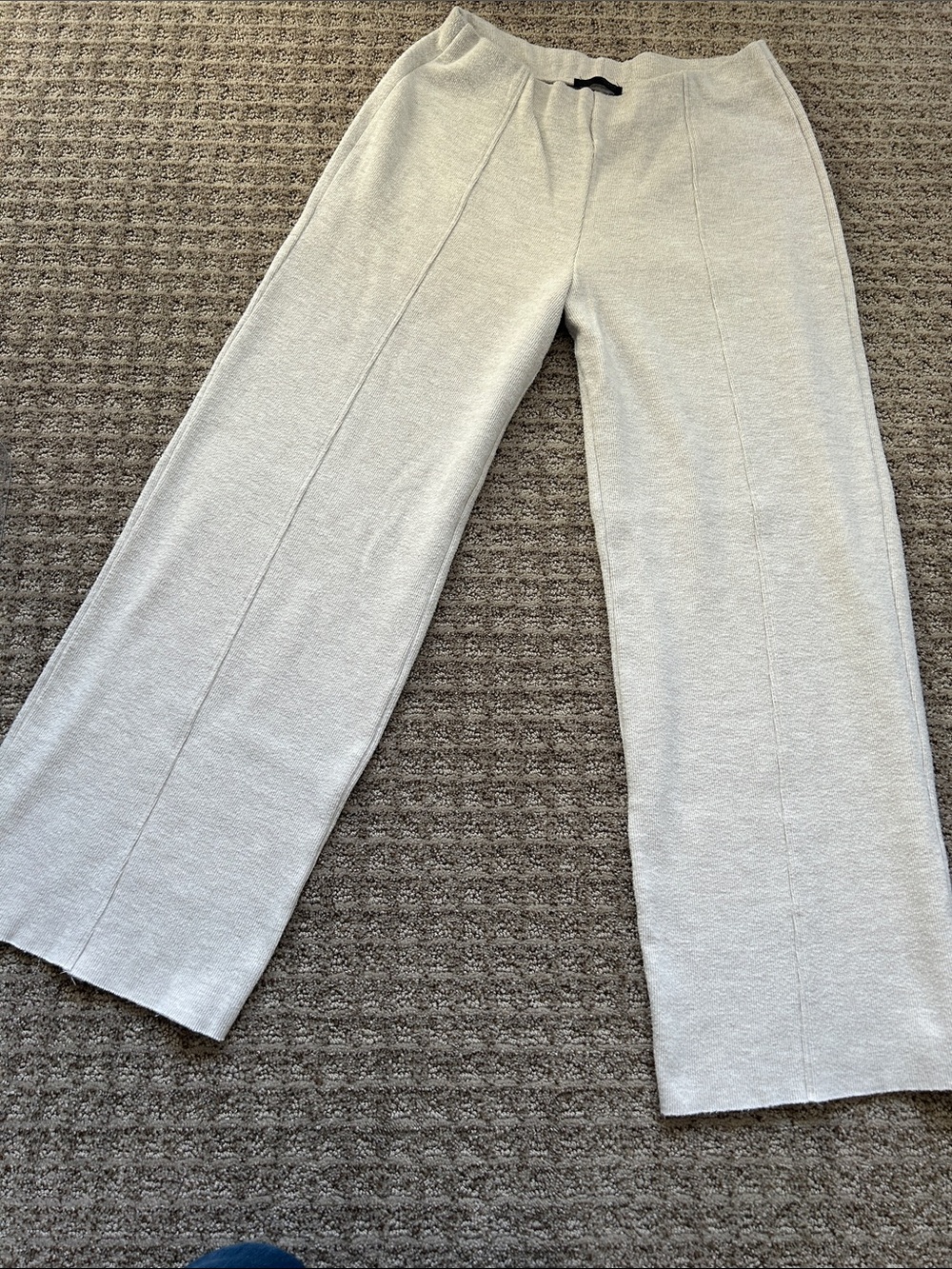 Zara Light Gray Wide-Leg Pull-On Pants